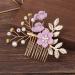 Stobok 4-Piece Gold Wedding Hair Crest & Pearl Flower Bridal Jewelry Comb - Strass Hair Clip for Brides - Purple Floral Design - Buy Online on GoSupps.com