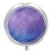 Pill Box Pill Case 3 Compartment Travel Pill Box Soft Purple Image Printing Small Pill Box Portable Medicine Pill Case Pill Organizer for Purse & Pocket for Travel Handbag (Round)