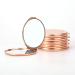 Dynippy Compact Mirror Bulk Round Makeup Metal Pocket Mirror for Purses Portable Hand Mirror Double-Sided with 2 x 1x Magnification (5 Pack Rose Gold)