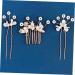 Healeved 2 Sets Bridal Hairpin Rhinestone Hair Clips Rhinestone Headpiece Flower Headpiece Bride Hair Comb Bride Hair Side Comb Hair Pin Hair Comb for Bride Women's Hair Stick Pearl Alloy - Buy Online on GoSupps.com