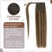 Ponytail Extensions Real Hair - Brown & Blonde Highlights 50cm Long 80g #3P12 - Human Hair Quality - Buy Online on GoSupps.com