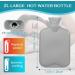 HAOCEE Premium 2L Hot Water Bottle with Fluffy Cover & Kangaroo Pocket - Leak-Proof Long-Lasting Warmth for Adults & Kids - Perfect Bed Bottle in Gray - Buy Online on GoSupps.com