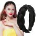 Boyrot with hair ripe braided headband wide hair band vintage padded hair ripe rockabilly fashion hair accessories headband for women and girls black