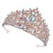 DRESSOOS Crown Headband Crown Bridal Crown Crowns for Women Rhinestone Headband Princess Crown Wedding Crown for Bride Bridal Hair Accessories Crown for Bride Wedding Zinc Alloy 17.00X17.00X9.00CM Golden