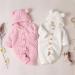 Haokaini Newborn Baby Knitted Winter Romper Hooded Ear Warmer Snowsuit 6-12 Months Pink - Buy Online on GoSupps.com