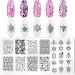 Geometry Nail Stamp Plaid Stamping Plates - 5Pcs Set with Stamper & Scraper | Nail Art Design Templates & Tools - Buy Online on GoSupps.com