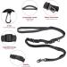 Hands Free Running Dog Lead - Retractable 7FT Long Training Leash for Medium Large Dogs - Reflective Nylon Tape - Ideal for Walking, Hiking, Jogging - Car Seat Belt Leash - Black - Buy Online on GoSupps.com