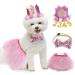 Legendog Dog Tutu Skirt, Dog Birthday Party Supplies - Dog Birthday Hat - Dog Bowtie, Cute Pink Dog Birthday Outfit Girl, Dog Dresses for Small Dogs