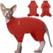 Hjyokuso sphynx cats clothing cat sweater breathable soft sweater for cats cat mantle warm catwear with four legs cat shirt for sphynx cornish rex devon rex Peterbald M red red