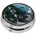 Green Football Helmet Portable Metal Pill Box | 3-Compartment Travel Organizer | Hinged Design for Small Pills - Buy Online on GoSupps.com