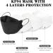 60PCS KF94 Black Disposable Face Masks - Individually Packaged 4-Ply Breathable Fish Mouth Type Mask for Daily Outdoor Use - Adjustable Nose for Comfort - Buy Online on GoSupps.com