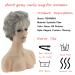 Silver Grey Pixie Cut Curly Wig for White Women - Short Wavy Layered Synthetic Hair with Bangs, Natural Look - Buy Online on GoSupps.com