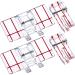 PAGOW 4PCS 1/4" (Quarter Inch) Sewing Machine Presser Foot, Brother Sewing Machine Accessories Fit for Singer, Babylock, Household Low Shank Sewing Machine (2 Style) 4 Pieces, White+red
