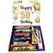 Cadburys Happy 50th Birthday Chocolate Gift Cadbury s Birthday Chocolates Sweet Box Birthday Great Treat Box - 8 Full Size Bars Chocolates Chocolate 8 Piece Set