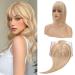 S-noilite Hair Toppers with Fringe Human Hair for Thinning Hair Women Real Hair Topper Hair Piece Clip In Hair Extensions 100% Remy Real Human Hair 27g(#12/613 Golden Brown and Bleach Blonde 6 Inch) 6 Inch Golden Brown and Bleach Blonde