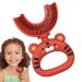 Generic U-shaped children's toothbrush U-shaped toothbrush cartoon tiger children's toothbrush-soft silicone brush head extra soft toothbrush training manual full mouth cleaning red 1 piece (1 Pack)