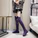 Elegant Women's Overknee High Block Heel Boots - Comfortable Winter Warm Long Socks - size 40 EU - Fool Violet - Buy Online on GoSupps.com