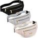 3 Pcs Waterproof Fanny Packs for Women and Men Waist Pack with Adjustable Strap Waist Pouch for Sports Running Exercise Walking Travel Black Gray White
