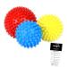 Meglio fascia ball massage balls 3 Set nopping ball set Perfect for trigger point therapy stress reflexology back legs & feet and against plantar fasciitis with free exercise instructions (hard) red (8 cm) yellow (7.5 cm) blue (6cm)))