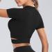 Shop Muyogrt Women's Fitness Crop Top | Breathable Yoga & Running Shirt - Sexy Lightweight Sports Top in Black - Buy Online on GoSupps.com
