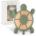 Boby's bite ring for babies made of wood & silicone turtle Oil Green/Kachtzeug dental aid & greifring in a/100% BPA-free bite/sustainable wood Beißring turtle (oil green)