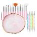 20 Pieces Nail Art Brushes with 1 Piece Nail Palette Nail Tips Natural Nail Supplies Nail Palette Nail Polish Palette Manicure Design Tools Multi-colored