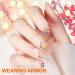 Huyath Press On Nails - Square Flower False Nails - Long Lasting and Detachable Artificial Short False Nails for Girls Women - Buy Online on GoSupps.com