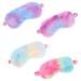 WLLHYF 4 Pcs Plush Sleeping Eye Cover Furry Sleep Masks Soft Comfortable Blindfold Rainbow Elastic Faux Fur Eye Shade for Adults Kids Travel Nap Sleeping Rainbow Colors