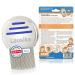Lice comb Lausika metal nit comb with extra close-set teeth. For children and adults for head lice and nits blue