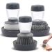 CERSATY 3 STK printing function Rinse brush removable dishwashing brush detergent dispenser with 3 STK sink base base for kitchen utensils bowls pots herds