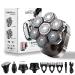 7D Head Shavers for Bald Men Detachable Magnetic Blades 5-in-1 Electric Skull Razor IPX7 Waterproof Wet/Dry Rechargeable Grooming Kit with Type-C Charger for Gift Father Husband (Silver)