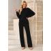 Fixmatti Women's Knitted High Neck Sweater Wide Leg Pant Set - Yy-black Large - Buy Online on GoSupps.com