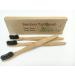 Bamboo Toothbrushes 3 Piece Set with Bamboo Wood Handle and Bamboo Activated Carbon Bristles 100% Recyclable Environmentally Friendly