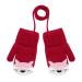 Girls Boys Cute Fox Knitting Short Full Finger Gloves Toddler Kids Winter Thermal Plush Lining Cycling Camping Gloves Mitten for 1-3 Yrs Red