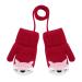 Girls Boys Cute Fox Knitting Short Full Finger Gloves Toddler Kids Winter Thermal Plush Lining Cycling Camping Gloves Mitten for 1-3 Yrs Red