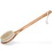 Janrely Bath Dry Body Brush Natural Bristles Back Scrubber With Long Wooden Handle For Cellulite And Exfoliating
