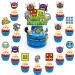 37 Pieces of Geometry Aesthetic Dash Cake Topper Geometry Aesthetic Dash Themed Party Supplies Cupcakes Kids Birthday Decorations Geometry Jump Dash Cake Decorations for Party Supplies Decor