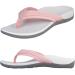 Women's Orthotic Flip Flops Arch Support Sandals for Plantar Fasciitis Flat Feet Heel Pain Relief Soft Shock-Absorbing Beach Toe-post Sandal Supportive Comfort Orthopedic Flip Flop 6.5 Pink