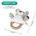 Donty-Tonty Premium Wood Baby Teether Rattle Toy - Grey Bear | Soft Plush Shaker Toy with Natural Wooden Teething Ring | Perfect Easter Gift for Newborns & Toddlers 0-12 Months - Buy Online on GoSupps.com