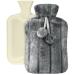 Vicloon Hot Water Bottle Soft Premium Faux Fur Cover 2L Hot Water Bottle for Hot and Cold Compress Hand & Feet Warmer Muscle Pain Relief Hot Water Bag for Great Gift Safe and Durable (Grey)