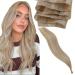 LAAVOO TREE Extensions Real Hair Virgin Blond Extensions For Sewing Ashblond Highlighted Hair Tressen Real Hair Extensions smooth 55cm #P18/613 55cm Virgin-25g 1.33/613