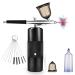 Airbrush Kit with Air Compressor Rechargeable Cordless Airbrush Gun Portable Handheld Airbrush Set for Makeup Cake Decor Model Coloring Nail Art Tattoo Simple Operation Easy Cleaning Black