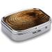 Buy Decorative Metal Pill Box - 2 Compartment Tree Rings Print Portable Organizer for Pocket & Purse - International Shipping Available - Buy Online on GoSupps.com