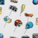 Retro Rock Party Theme Happy Birthday Cupcake Toppers for Kids 18-PC Set - It's perfect as a boys or girls hip-hop themed party rock themed party or baby shower party decoration - SugarGera - Buy Online on GoSupps.com