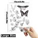 91pcs Large Black Butterfly Temporary Tattoos for Women - 6 Sheets Fake Flower Rose Butterflies, Waterproof Adults Tattoo Stickers for Face Body Arm - Buy Online on GoSupps.com
