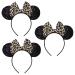 LIHELEI Leopard Minnie Mouse Ears Headband, Party Decoration Mouse Ears Headbands for Halloween Costume, Headwear Hair Accessories for Women Girls-3PCS K Style K-3PCS