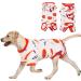 Hjyokuso recovery suit for dogs and cats after operations surgical relaxation for female male abdominal wounds spay or skin diseases cone e-neck band alternatives (vegetables XS) XS vegetables