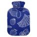 Hot water bottles with cover ocean shells hot water bag for pain relief neck shoulder pain hot pack 2 liters