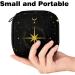 Menstrual Pad Bag with Zipper | Ladies Napkin Pouch & Tampon Collection Bag for Women & Girls - Moon Stars Black - Shop Internationally - Buy Online on GoSupps.com