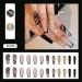 YOSOMK French Tip Black and Gold Long Press On Nails - Coffin Design | Fake False Artificial Nails for Women with Glue - Buy Online on GoSupps.com